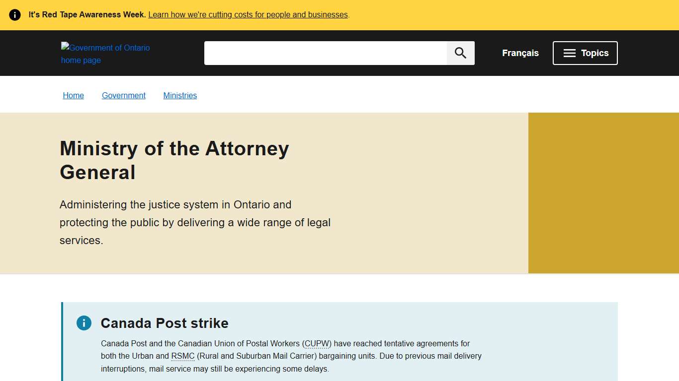 Ministry of the Attorney General ontario.ca